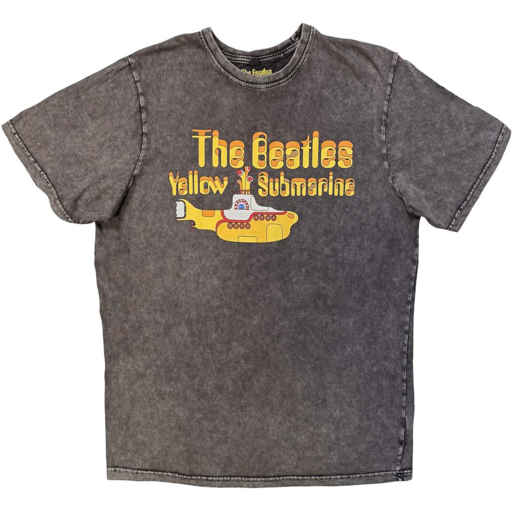 The Beatles - Logo & Sub Mens Tshirt - Grey